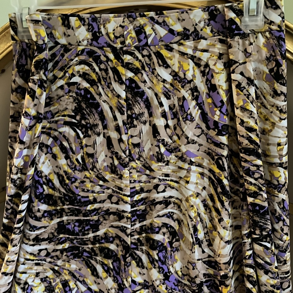 Purple/Yellow/Black/Beige and White skirt 96% polyester, 4% Spandex